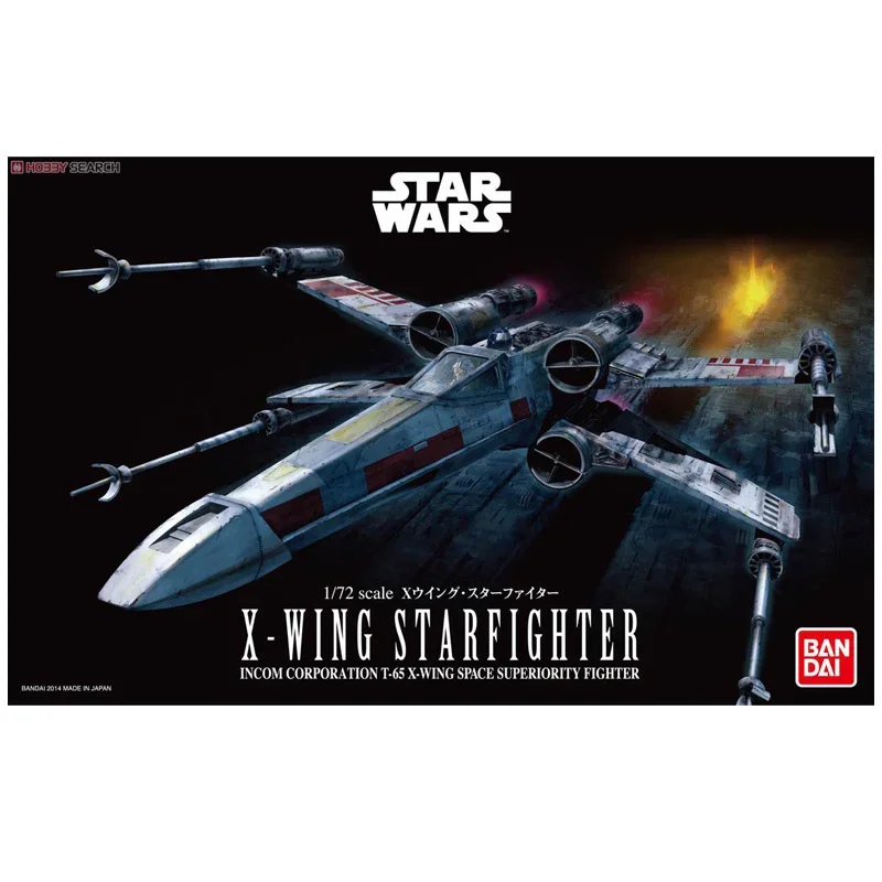 

Original Bandai Star Wars X-wing Starfighter 1/72 Anime Action Toy Figures Desk Ornaments Assembly Collectable Model Toys