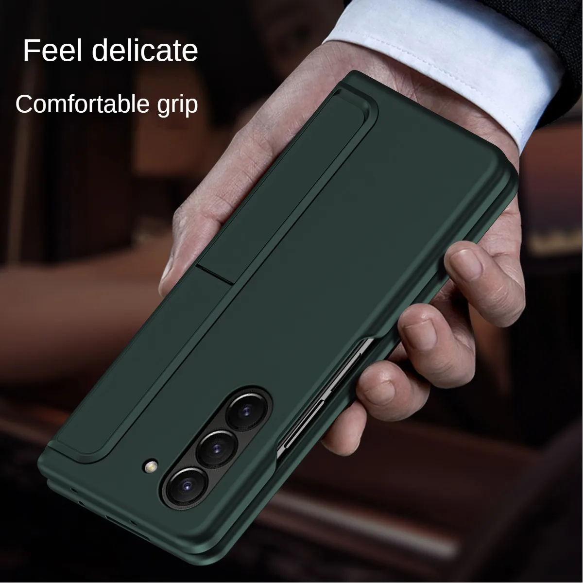 For Samsung Galaxy Z Fold 5 4 3 Case Skin Friendly Matte With Removable Pen Slot Kickstand Holder Shockproof Folding Hard Cover images - 6