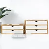1/2/3 layer Wooden Desktop Drawer Storage Box Cabinet Organizer Supplies Jewelry Storage Box Gift Case Craft Bamboo Storage Box 2