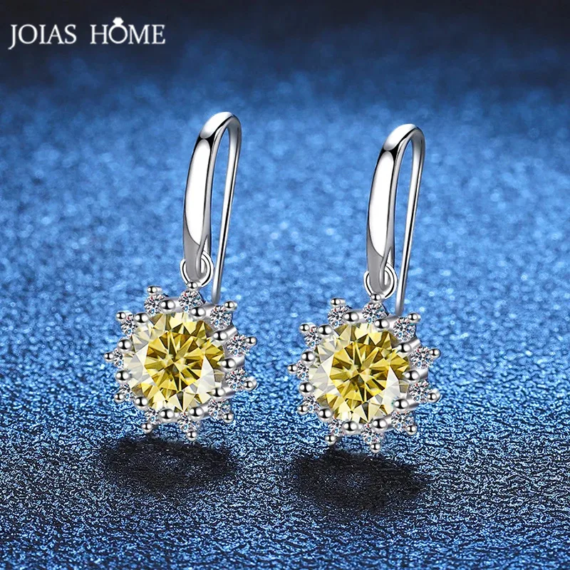 Joias home Sterling Silber S925 Runde 1ct d Farbe Moissan ite Edelstein Ohrringe geeignet für Frauen, um Partys zu besuchen und Geschenk zu geben