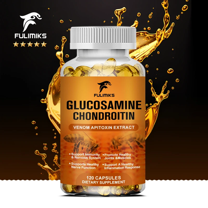 Bee Venom Extract Capsules Glucosamine Chondroitin Joint Support Anti-Aging Anti-Inflammation Antioxidant Cartilage Natural Bee Venom Extrac