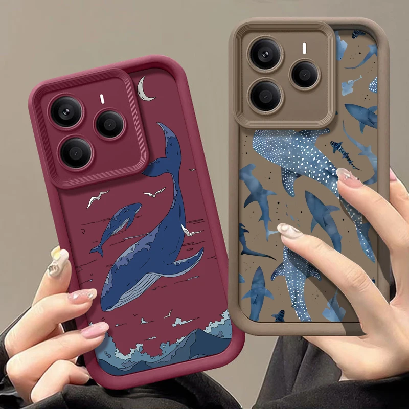 Ocean Animals Shark and Dolphin Design TPU Phone Case