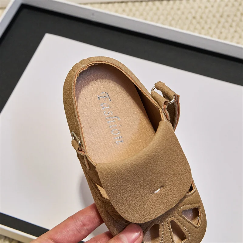 Suede Leather Kids Sandals for Summer