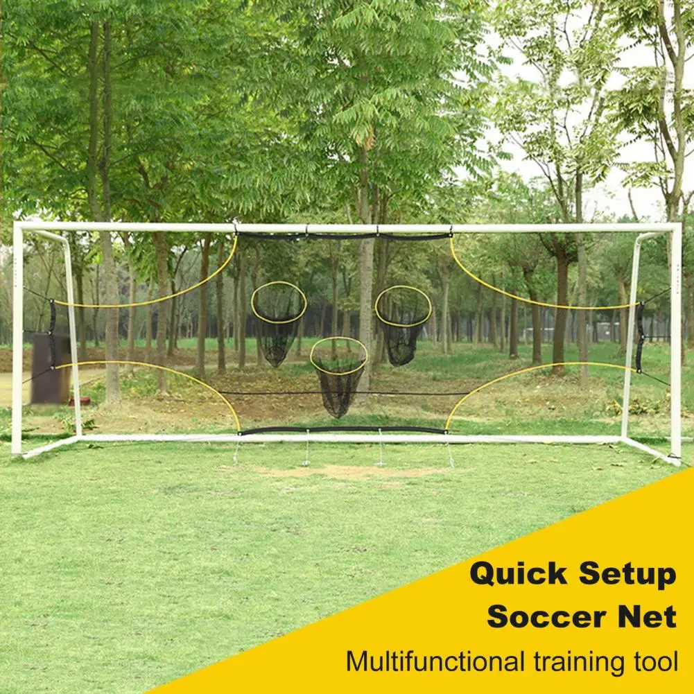 Soccer Goal Net with Scoring Zones Folding Outdoor Football Goal Target Training Aid Soccer Net for Backyard Football Training
