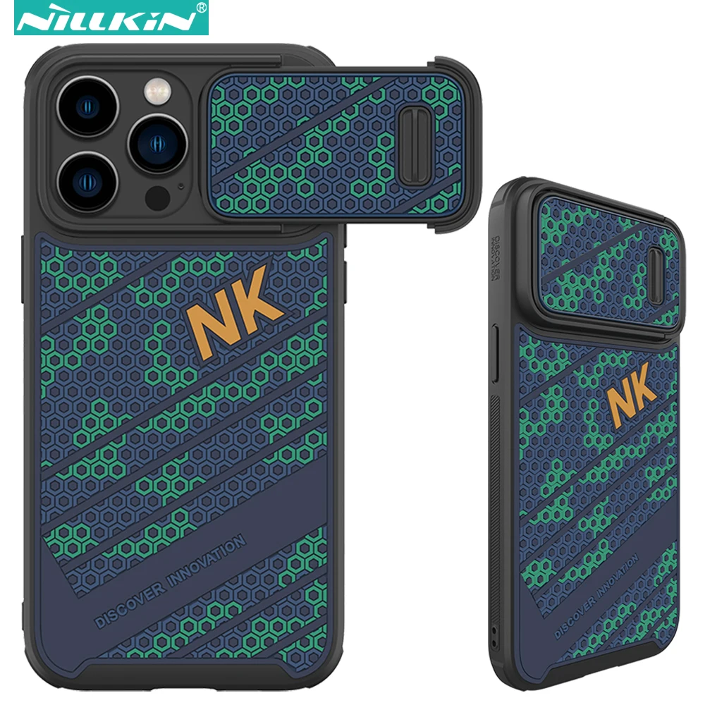 

Чехол Nillkin для iPhone 14 Pro Max Striker S, чехол с крутящимся пружинным покрытием, защитная задняя крышка объектива для iPhone 14 Plus