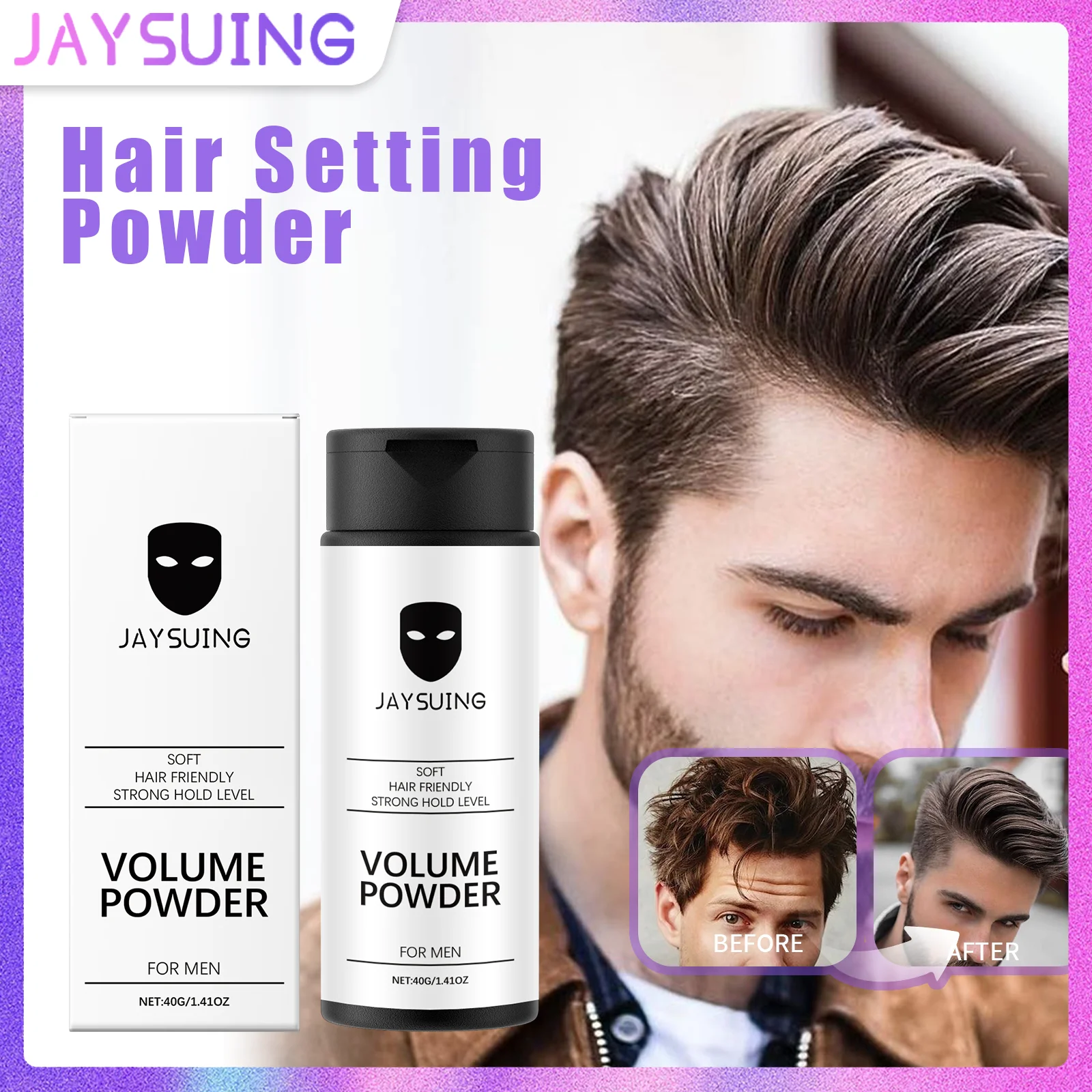 Hair Styling Powder Men's Styling Essential Adds Matte Finish & Volume Lightweight Volumizing & Oil-Control Care For Men & Women