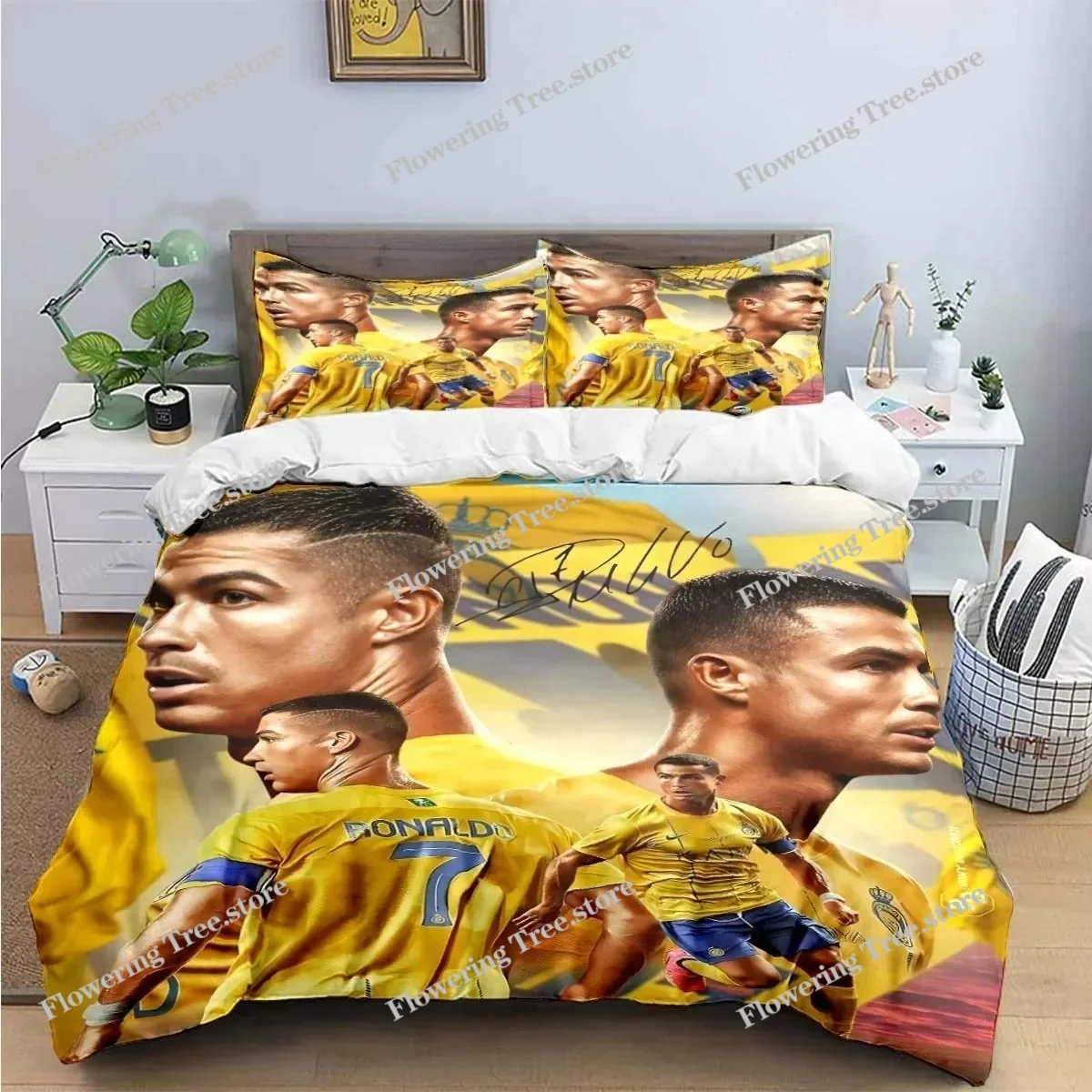 Cristiano Ronaldo-o Bedding Set Duvet Set Single Double Bed King Size Bed Set Adult boys Bedroom Duvet Cover Pillow Case 3