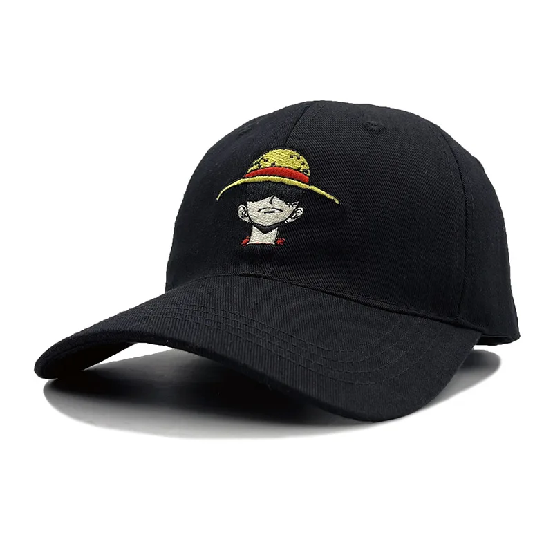 One Piece Anime Hat Japanese Anime 100% Cotone Ricamo Berretto Da Baseball Snapback Unisex Fashion Outdoor Leisure Summer Caps