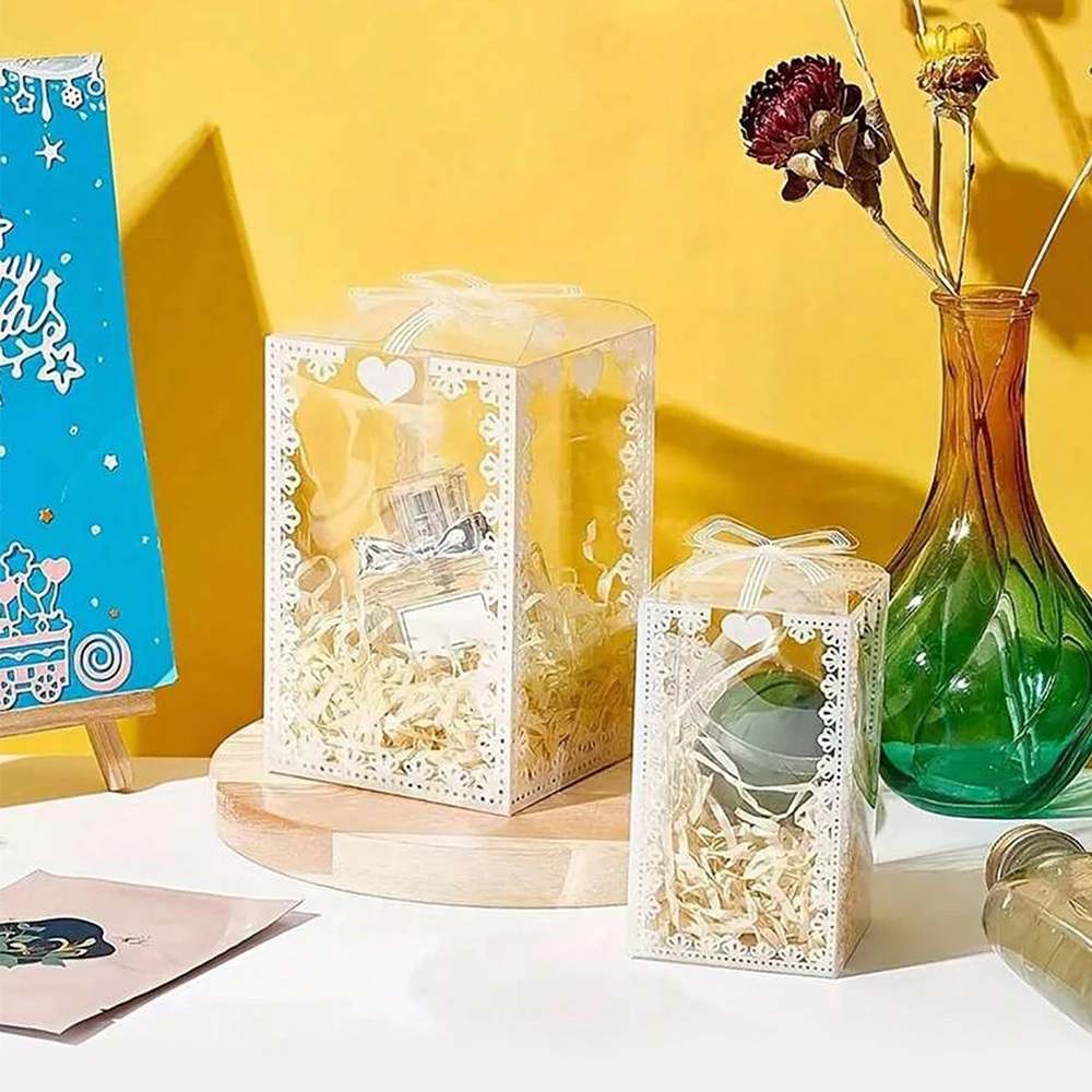 10Pcs Transparent PVC Candy Favor Gift Packaging Boxes, Clear Plastic Wedding Party Bir... - SKU PCGB1022 - UGI Packaging