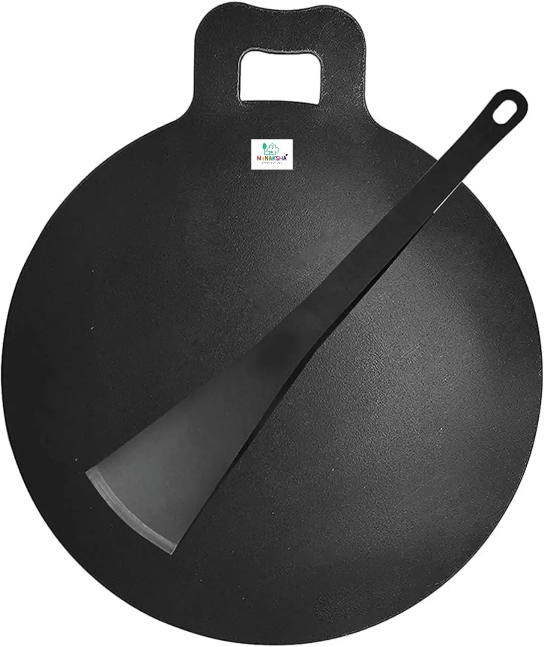 

Dosa Tawa Iron Dosa Kallu CookwareLarge Size Dosa Iron Tawa - 14 In with Handle Quality, Black крышка для микров