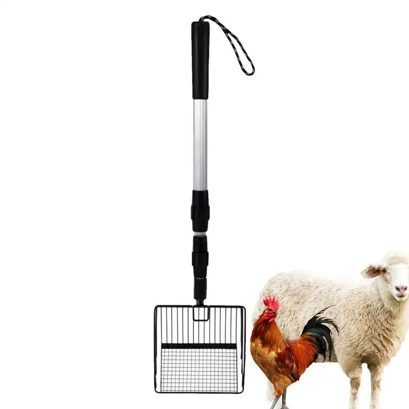 Stretchable Chicken Poop Scooper Chicken Coop Rake Cat Litter Scooper Chicken Coop Litter Sifting Shovel Chicken Coop accessory