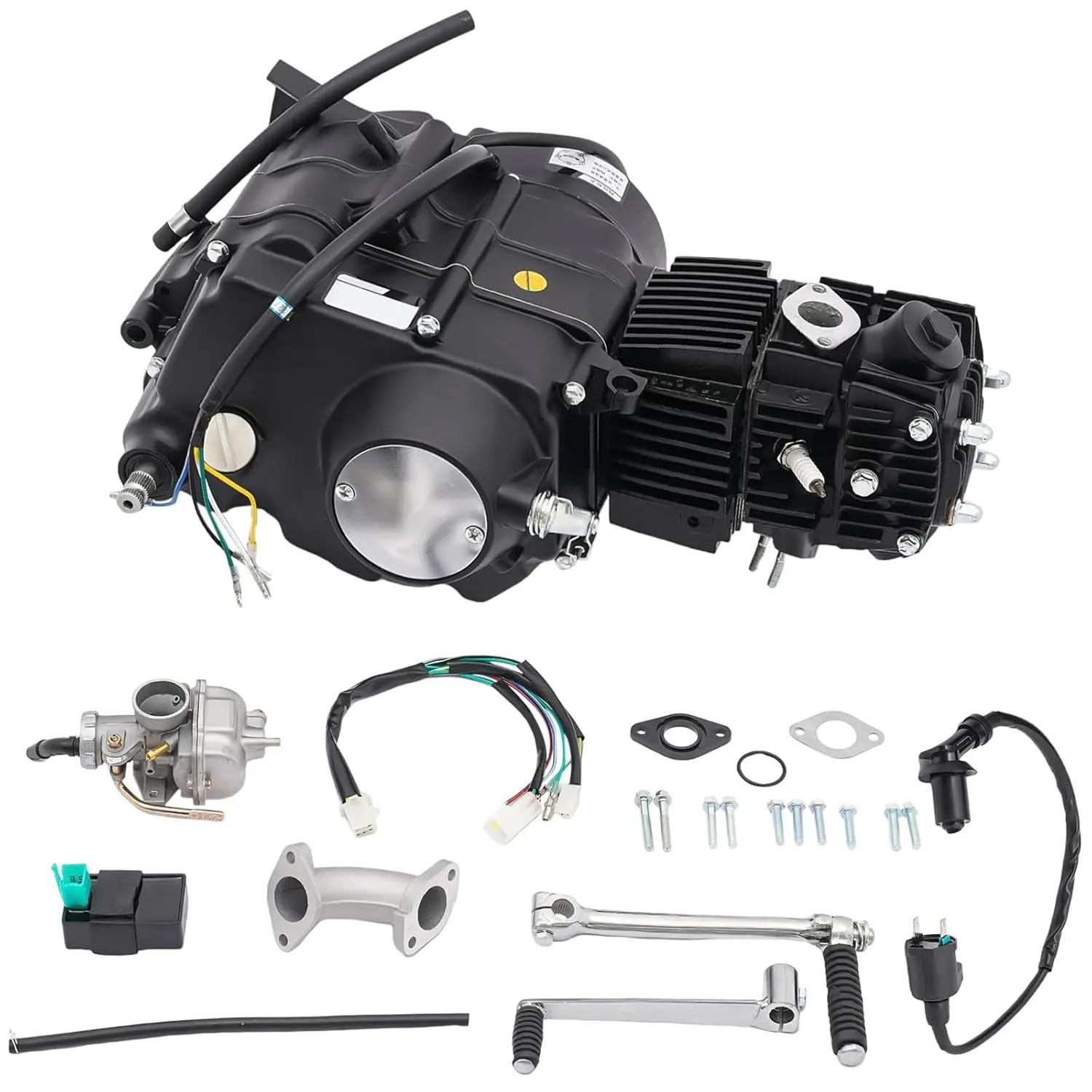 110CC Engine Motor Kit with Kick Start & Carburetor & 4 Speed with CDI ...
