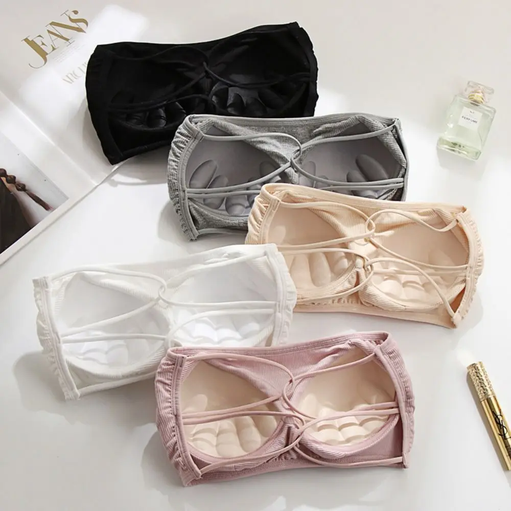 Women Lingerie Bra Women Tube Tops Women Strapless Bra Cotton Women Invisible Chest Fashion Sexy Tube Top Inside Dress Side Female Lingerie Summer Chest Wraps