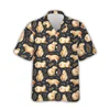 Kawaii Capybara Pattern Shirt Men's 3D Printed Hawaii Aloha Beach Men's Shirt Short Sleeve Cool Top Lapel Shirt 3