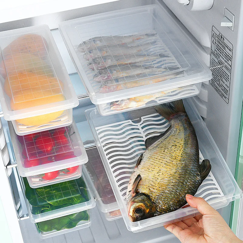 Storage Case Refrigerator Fish Meat Storage Box Fridge Protect