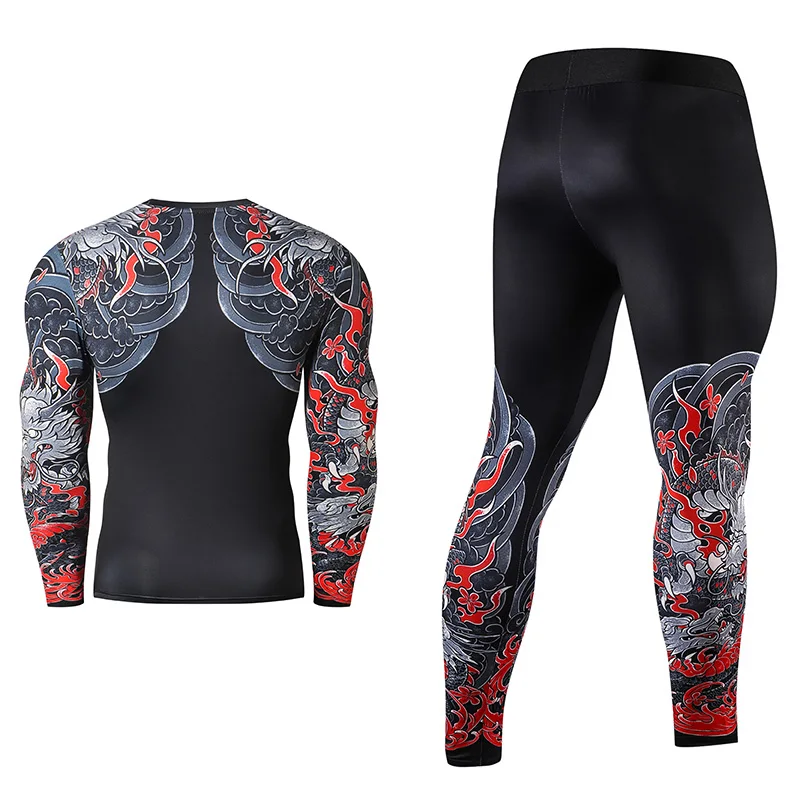 ZRCE Men's Clothing Gym Sets Fitness Activewear 3D Printing Sports Suit Exercise Casual Sweatpants Set