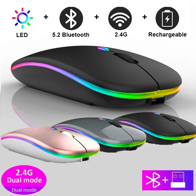 Wireless Mouse Gaming Mouse USB Rechargeable Bluetooth-compatible RGB Mice Silent Backlit Ergonomic Gaming Laptop PC wireless mouse,gaming mouse,wireless gaming mouse,ergonomic mouse