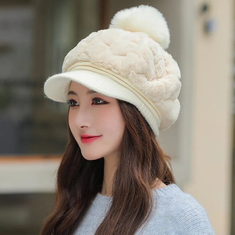 Knitted Caps Winter Warm Beanie Hats Women Skullies Beanies Hats for Women Solid Outdoor Snow Riding Bonnet Caps Girl