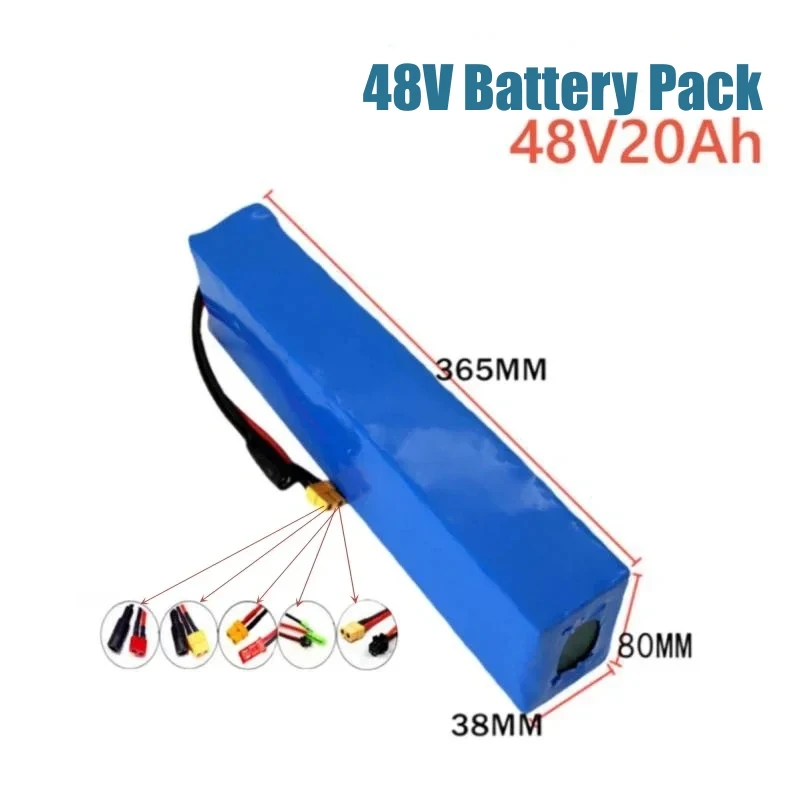 

48V 20Ah 13S3P rechargeable lithium battery pack, suitable for replacing walking electric tools with 500W 750W 18650 lithium bat