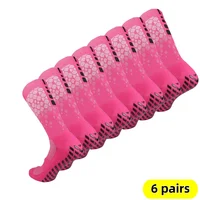 6 Pairs Breathable Football Socks Men Women Sports Socks Non-slip Silicone Bottom Soccer Baseball Socks Outdoor Sport Yoga Socks