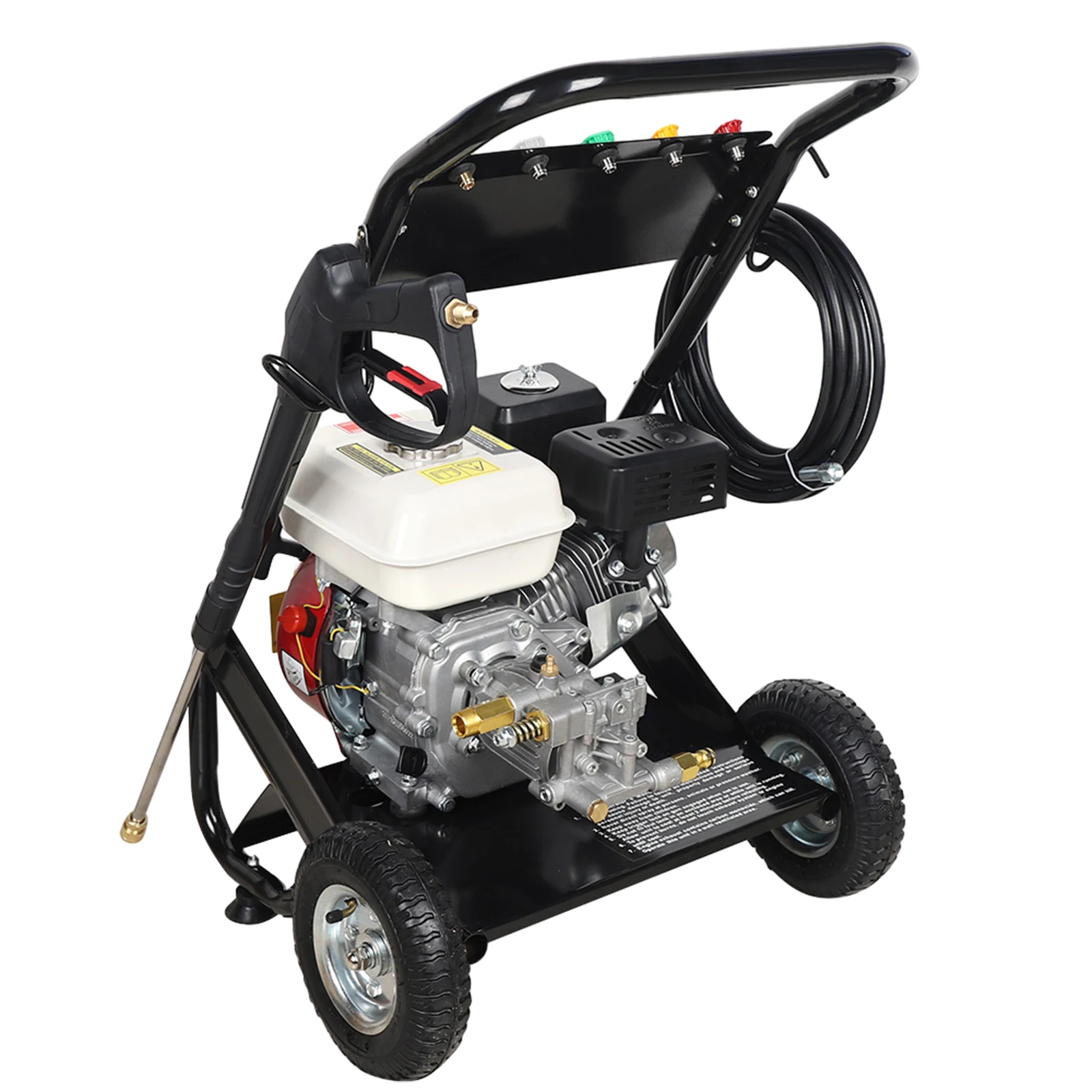 7,5 PS Benzin-Hochdruckreiniger 2200 PSI 2,3 GPM mit 5 Düsen, benzinbetriebener Hochdruckreiniger für Auto, Terrasse, Einfahrt, Garten – Detail 15