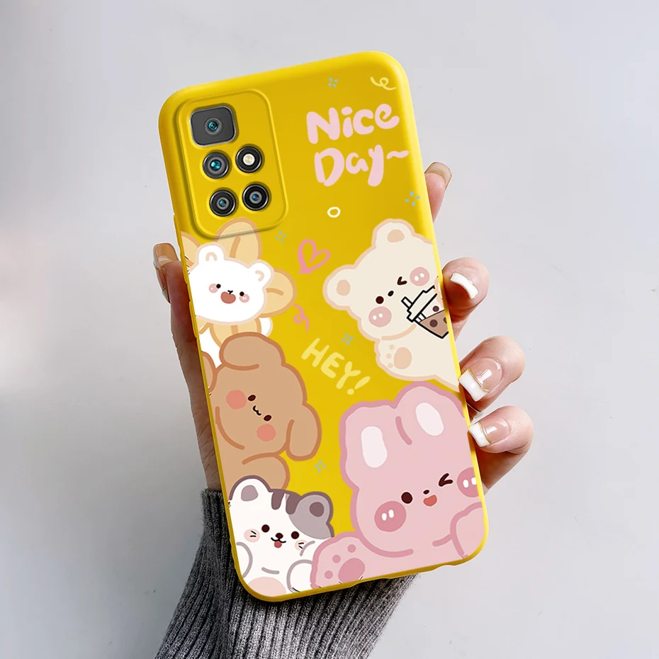 Cute Bear Cartoon Shockproof TPU Phone Case - Soft Cover for Xiaomi Redmi 10 Prime