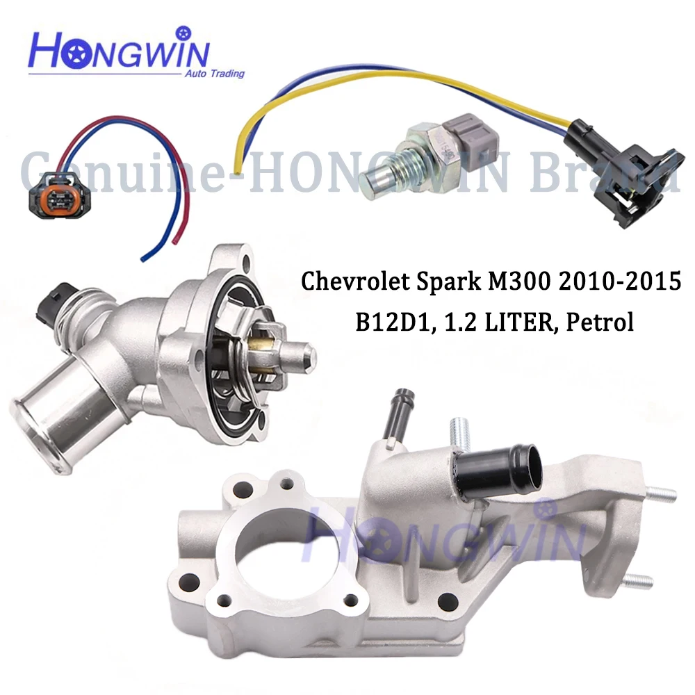 96437895 Thermostat Housing Assembly For Chevrolet Spark M300 B12D1 1.0 1.2 2010-2015 25192923 24101252 96437895 96988257 engine coolant thermostat thermostat housing cover