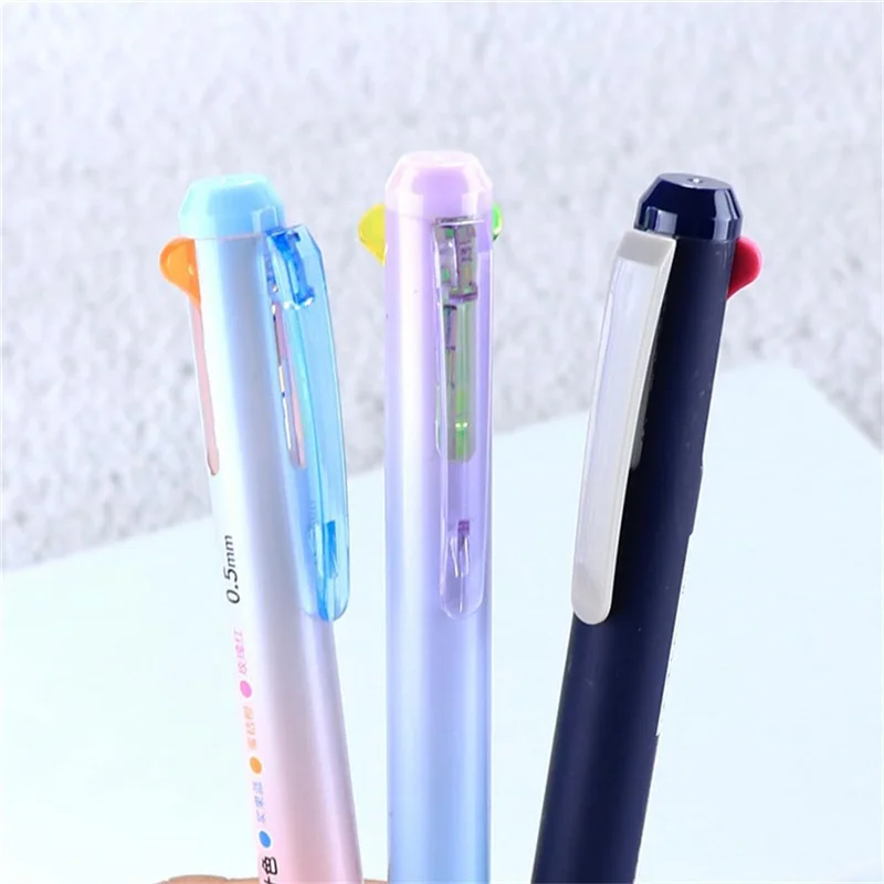 접이식 젤 잉크 펜, 6개 멀티컬러, 4-In-1 18색, 0.5Mm 펜 세트(6개)