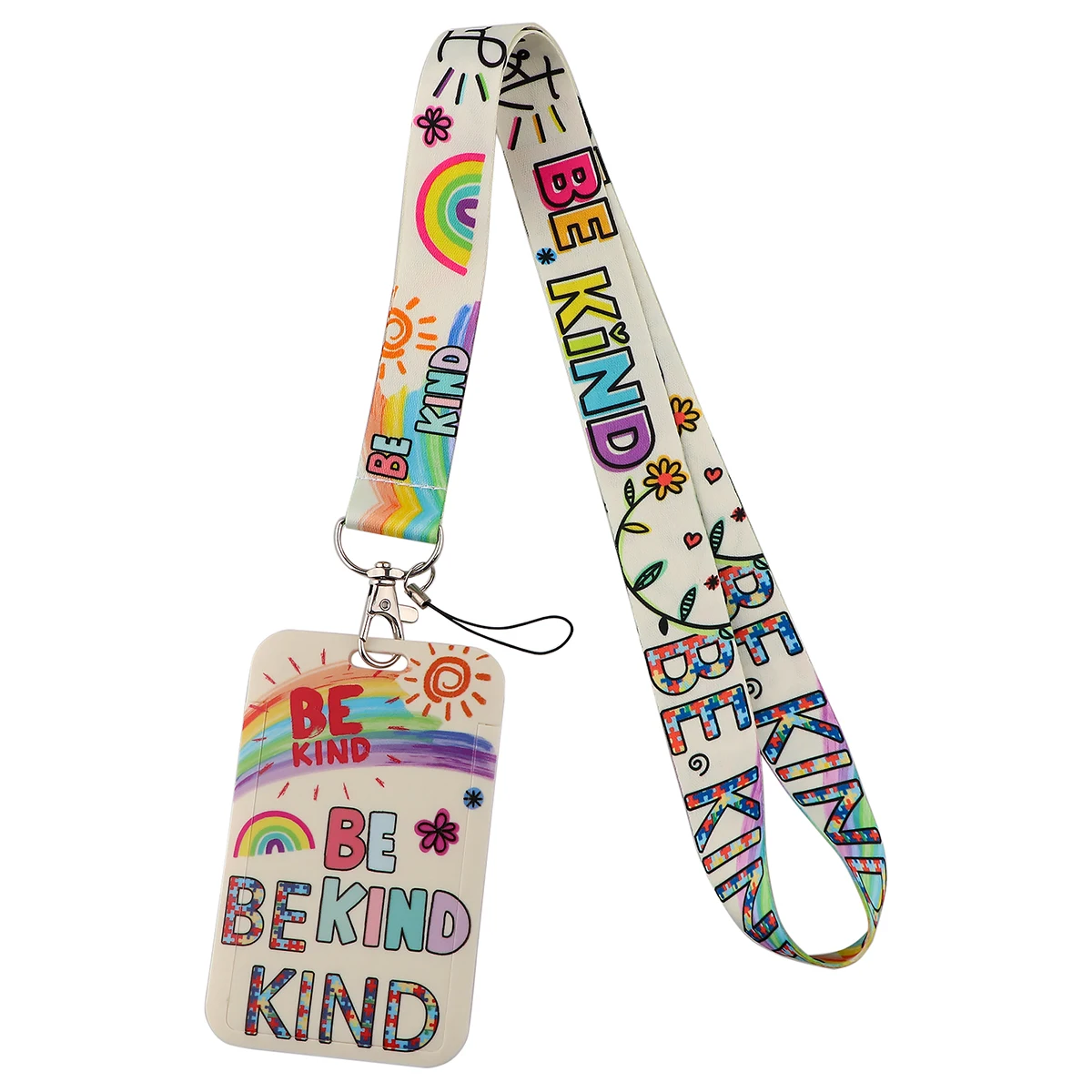 Vibrant Be Kind Quotation Lanyard – Inspirational Neck Strap & Keyring Accessory