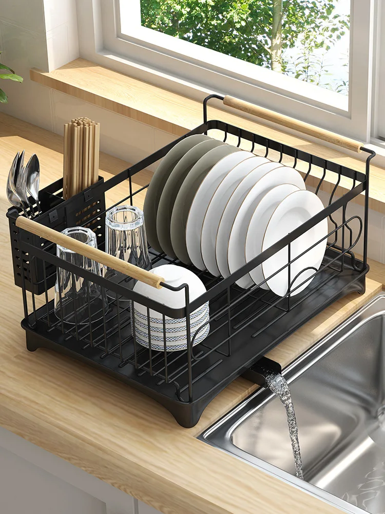 ACMETOP Dish Drying Rack, Extendable Dish Racks for Kitchen Counter,  Anti-Rust Dish Drainer with Cutlery and Cup Holders, Drainage, Dishwasher  Rack