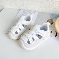 2023 New Summer Baby Shoes Leather Cut-outs Girls Sandals Soft Sole Closed Toe Little Kids Shoes Fashion Toddler Sandals 3