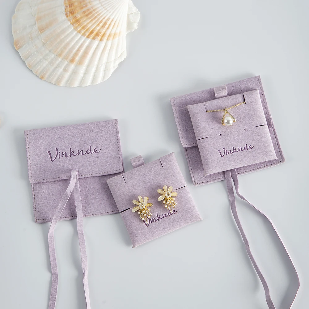 Jewelry Packaging Storage Pouches With Pad Cards Custom Logo Valentine's Day Gift Ring Necklaces Earring Bracelets Organizer Bag