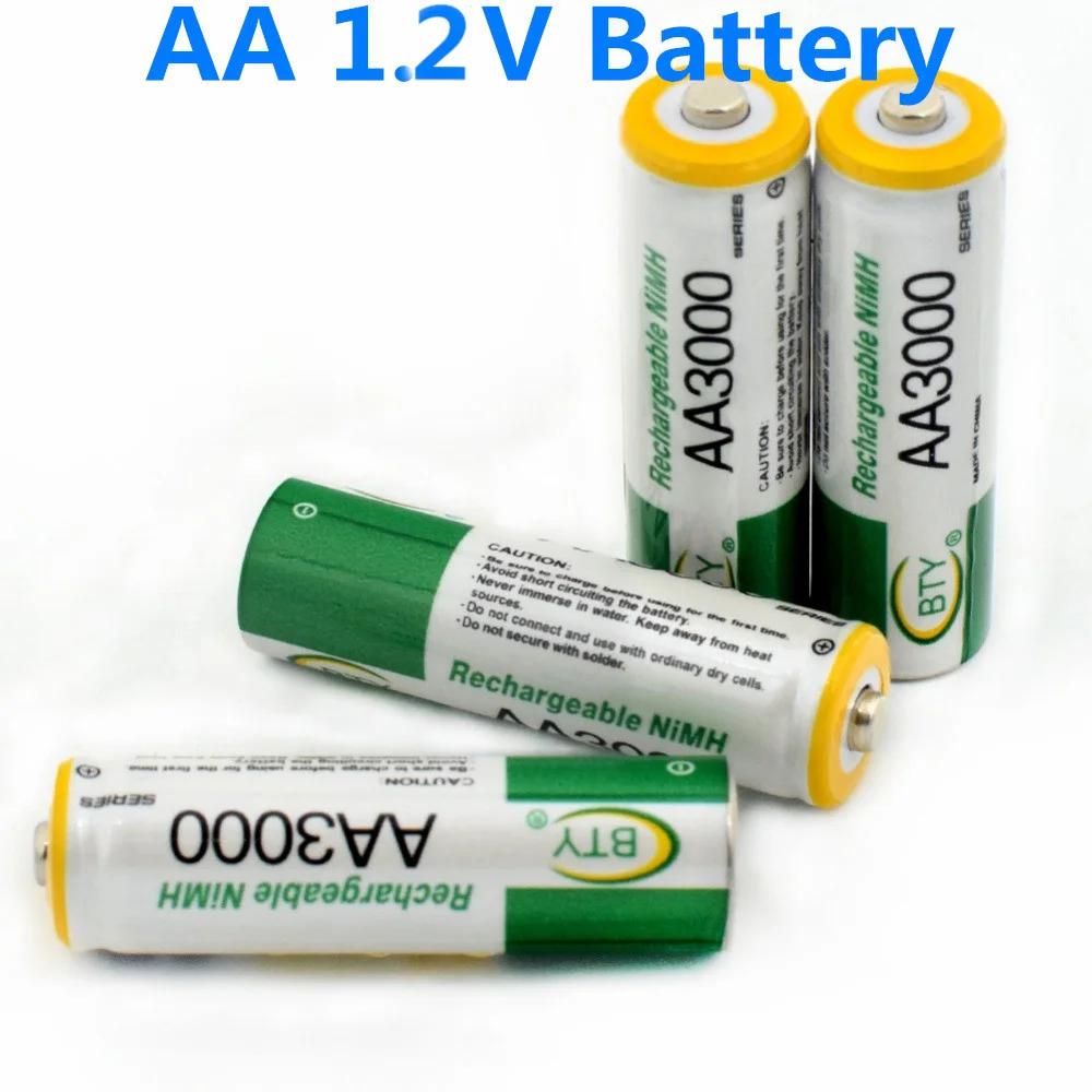 

1.2V AA battery 3000mAh NI MH AA Pre-Charged Rechargeable Battery Ni-MH Rechargeable aa Battery For Toys Camera Microphone