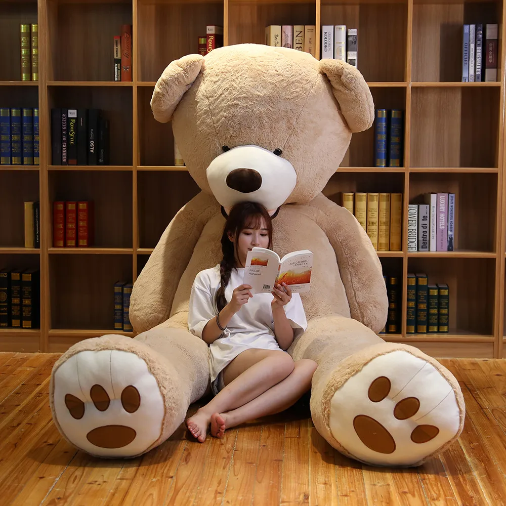 100/130cm 박제 거대한 미국 곰 플러시 장난감 부드러운 동물 베개 생일 발렌타인 선물
