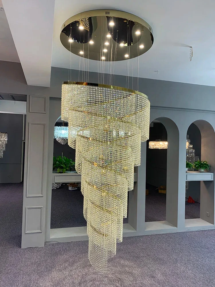 Large-Spiral-Design-Crystal-Chandelier-For-Staircase-Hallway-Lobby ...