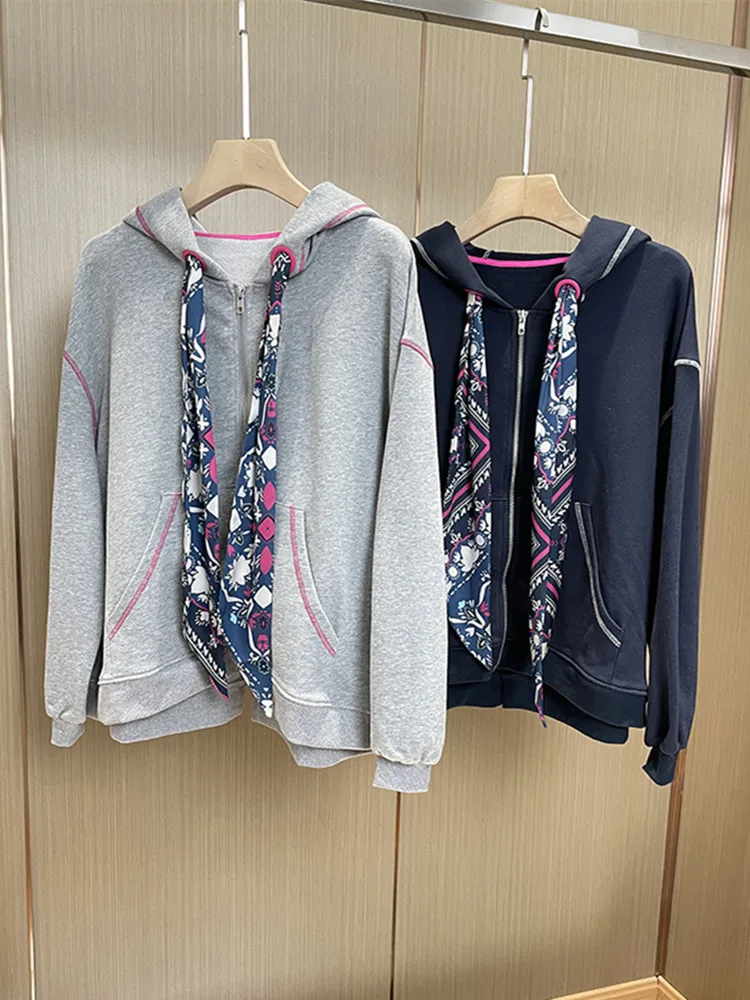 

2022 New Women's Hoodies Drawstining Fall Casual Simple Female Long Sleeve Hooded Sweatshirt