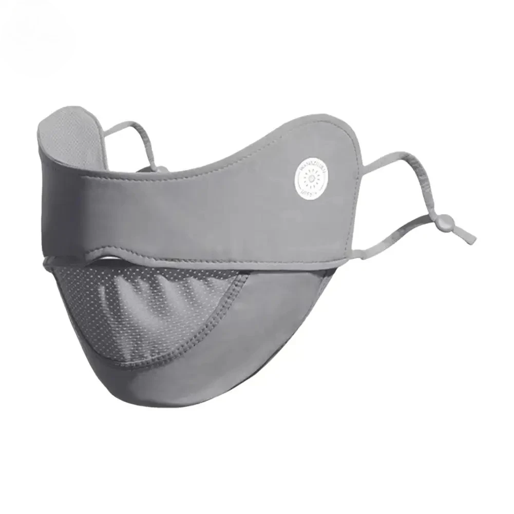 Women Ice Silk Mask Thin Breathable Mesh Face Cover Summer Outdoor Sunscreen Mask Adjustable Anti-UV Cycling Running Sport Mask