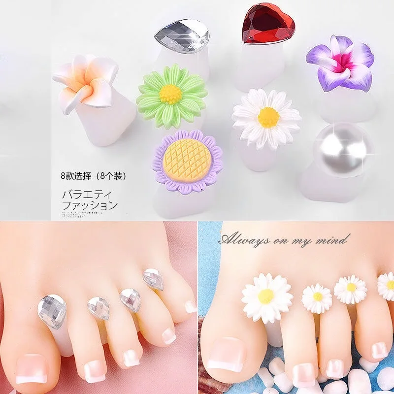 8PCS Silicone Toe Separator Correction Pedicure Foot Separator Pedicure Accessories Cute Soft Fingers Silicone Feet