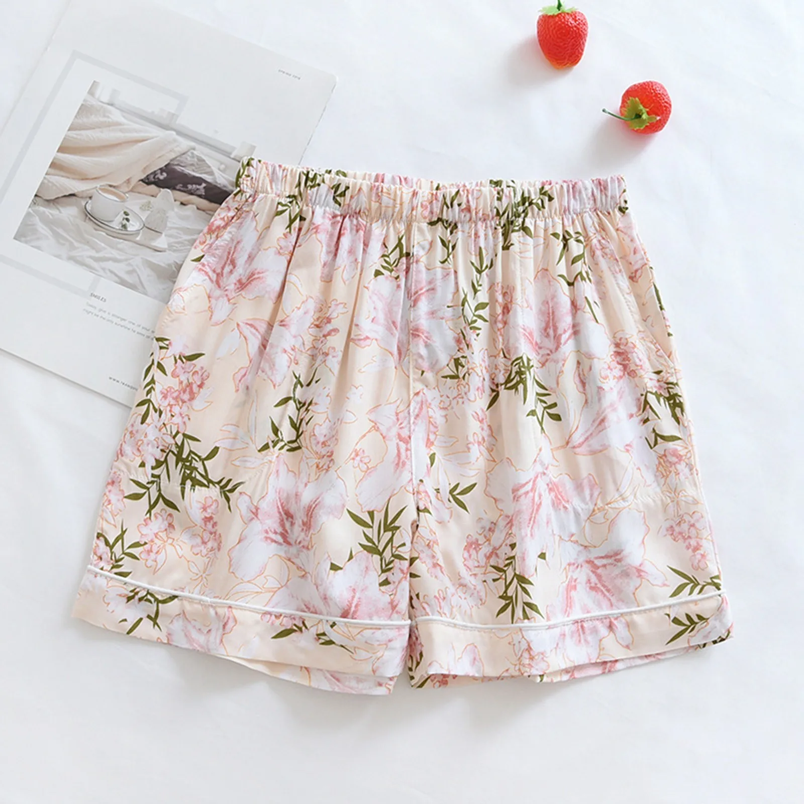 

Women's Summer Cool And Thin Three Piece Pants Loose Comfortable Home Sleepwear Pants Fashion Casual Beach Pants For Female