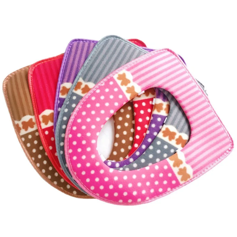 

Washable Winter Warm Toilet Seat Cover Closestool Mat Bathroom Accessories Knitting Pure Color Soft Pad WC Sitzkissen Toilet