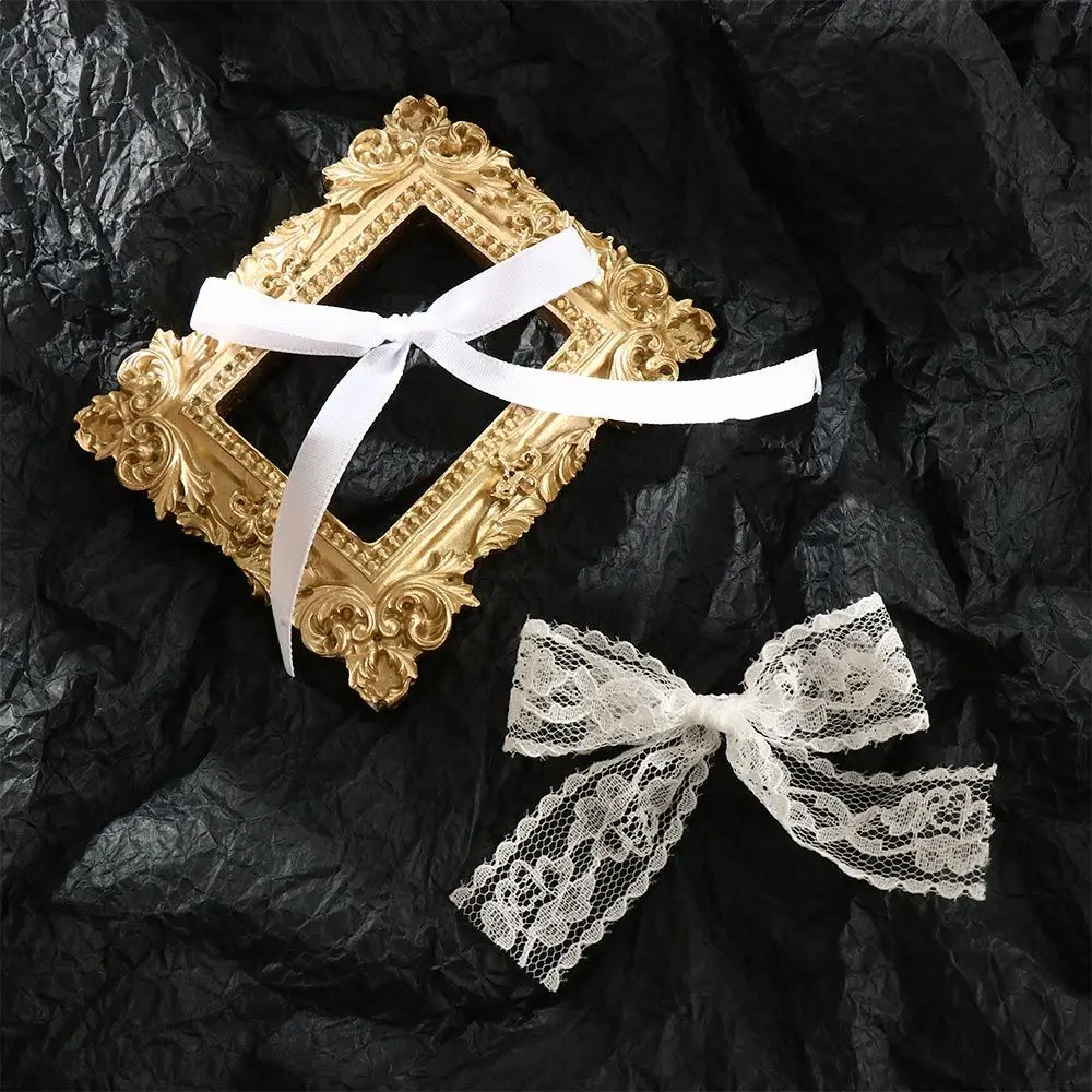 Lovely Girls Korean Lolita Cloth Lace Female Hair Clips Bow Hairpin Balletcore Barrettes Hair Accessories