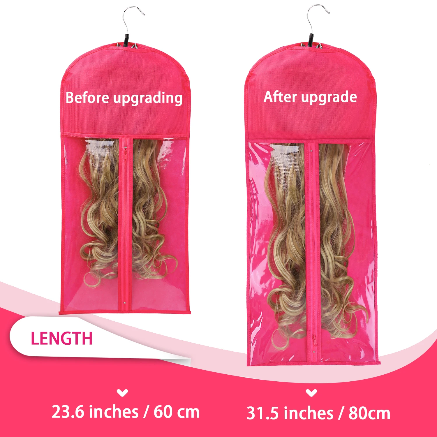 5Pcs Dust-proof Storage Carrier Case For Wigs Hair Extensions Hairpiece Storage Portable Travel Hair Bag With Hanger