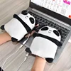 USB 1Pair Cute Panda Toast Shape Warm Gloves Heated Hand Warmer Heating Half Finger Winter Warm Gloves For Office Christmas Gift
