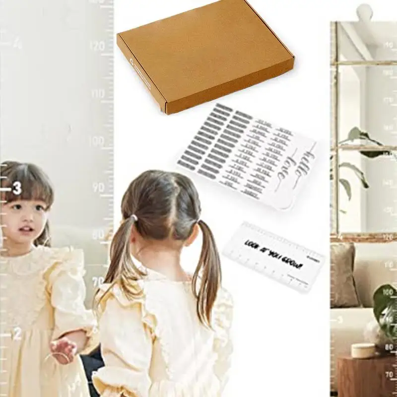 Height Chart for Kids Mirrors Growth Chart Puzzle Mirrors Growth Wall Mirrored Height Ruler with Marking