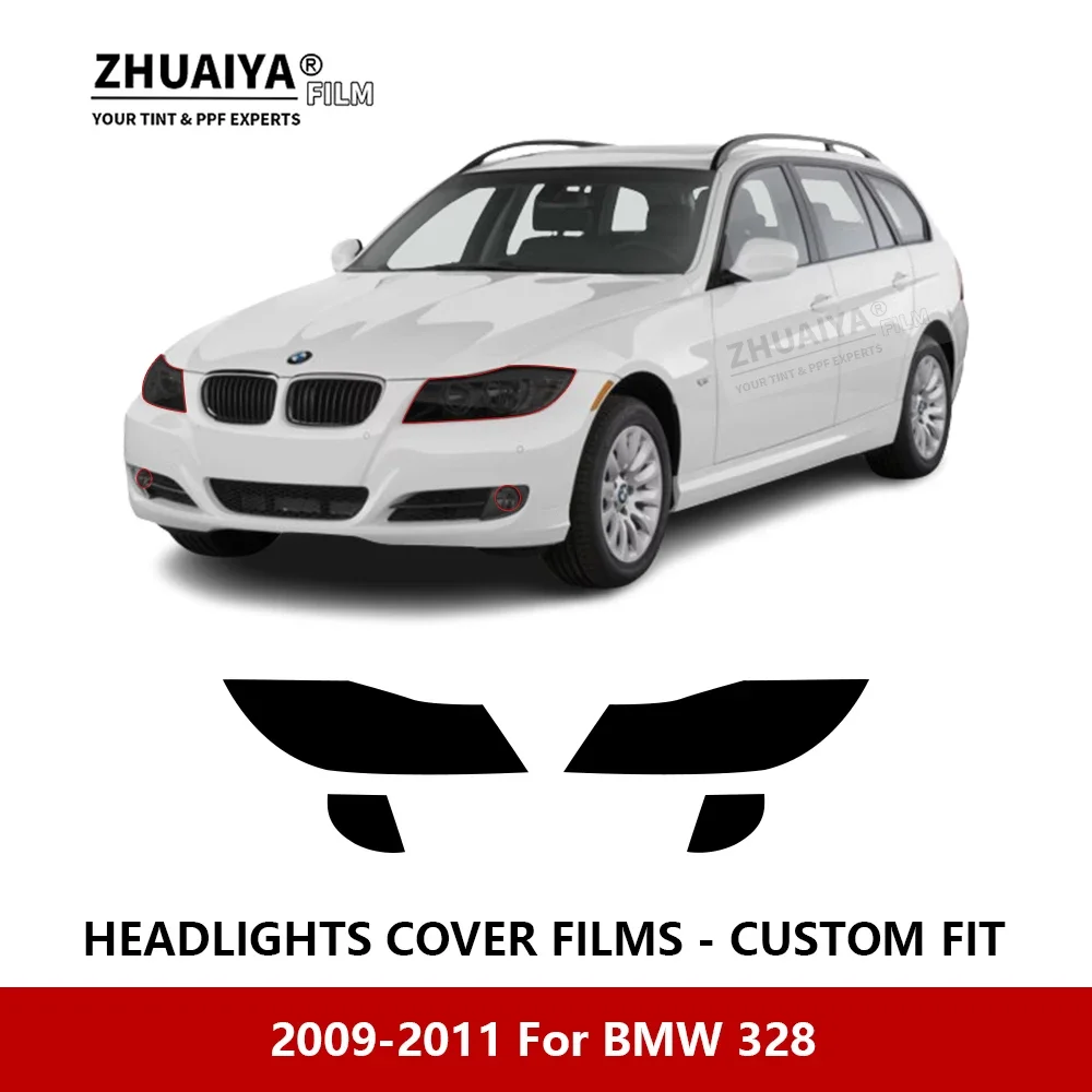 

Для BMW 328 2009-2011 Автомобильная внешняя фара против царапин PPF предварительно отрезанная Защитная пленка для ремонта автомобильные наклейки аксессуары