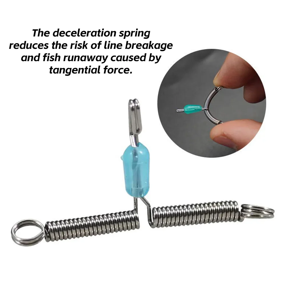 10pcs Stainless Steel Spring Rope Swivel Bifurcation Eight Type Fishing Line Space Tying Tool Double Hook Balance Rigs Hooks