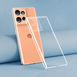 Ultra Thin Soft Clear TPU Camera Protective Phone Case - Transparent Cover - Motorola Edge 50 (Clear)