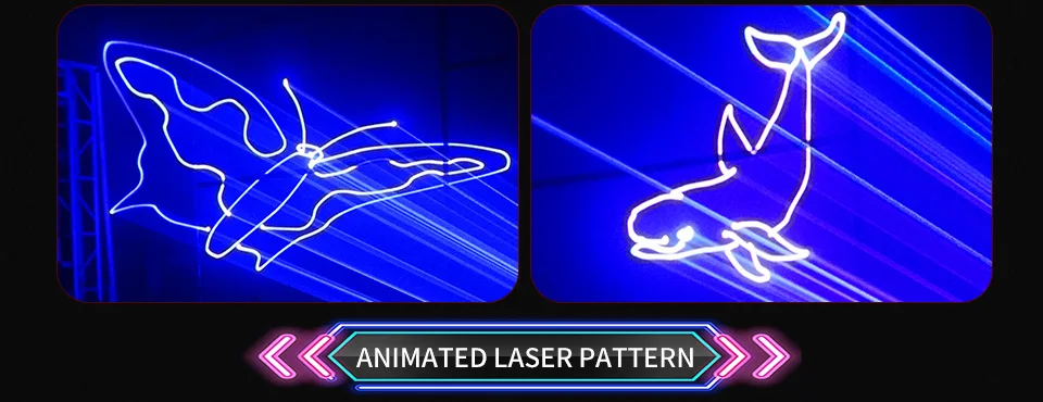 APP Control ILDA 3D Animation Laser Light 2W 3W 4W RGB Stage Scanner Projector E