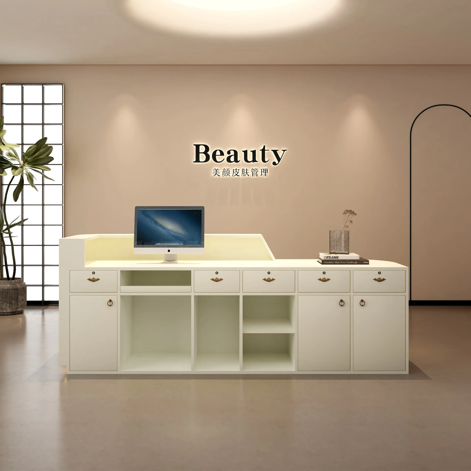 Beauty Salon Checkout Page Simple Modern Company Reception Desk Dance Studio Medical Barber Shop Clothing Shop Bar 160cm