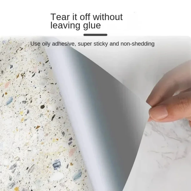 10M Marble Kitchen Oil-Proof Film Waterproof Self-adhesive Wall Tile Sticker Moisture-Proof Countertop Cabinet Cover Wallpaper 6